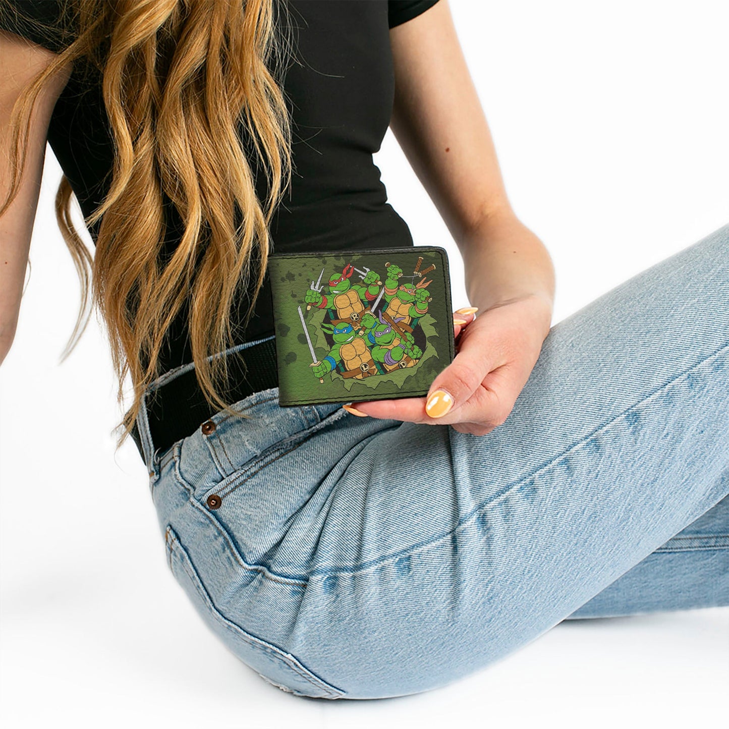 Bi-Fold Wallet - Classic TMNT Turtles Battle Pose9 + TEENAGE MUTANT NINJA TURTLES Logo Splatter Greens - MEGA POP COMICS