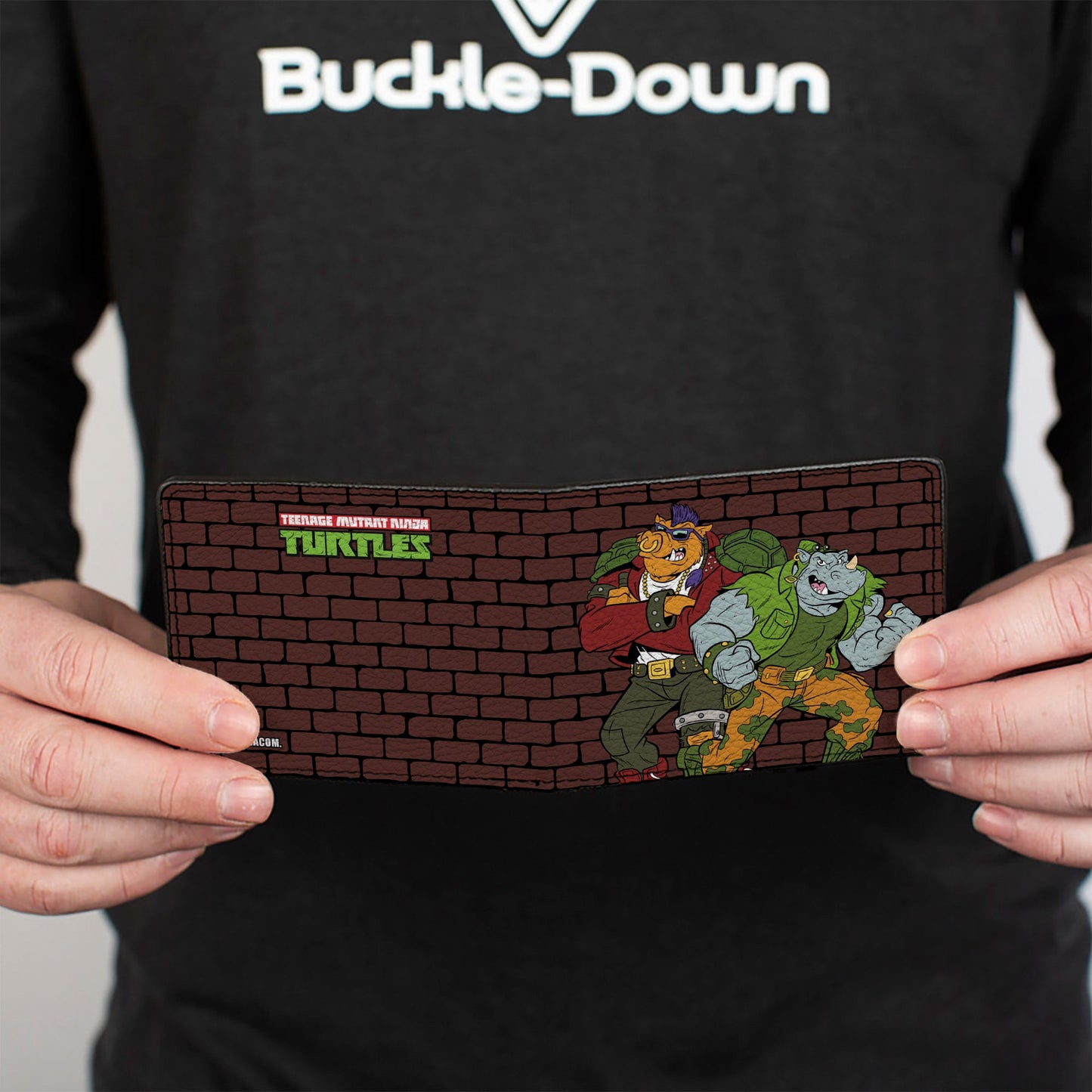 Bi-Fold Wallet - Rocksteady & Bebop Pose + TMNT Logo Bricks - MEGA POP COMICS