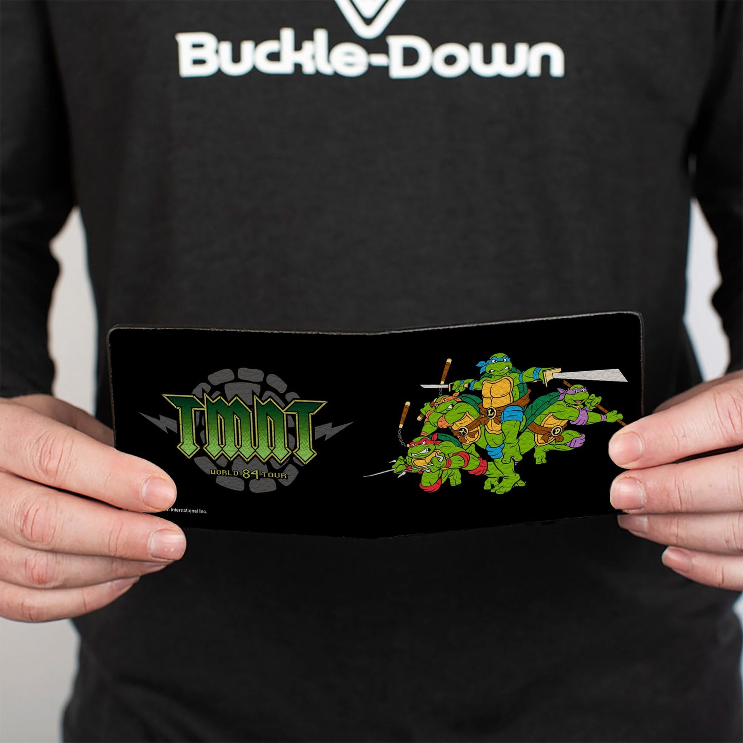 Bi-Fold Wallet - Classic TMNT Group Pose + TMNT WORLD TOUR 84 Black Green - MEGA POP COMICS