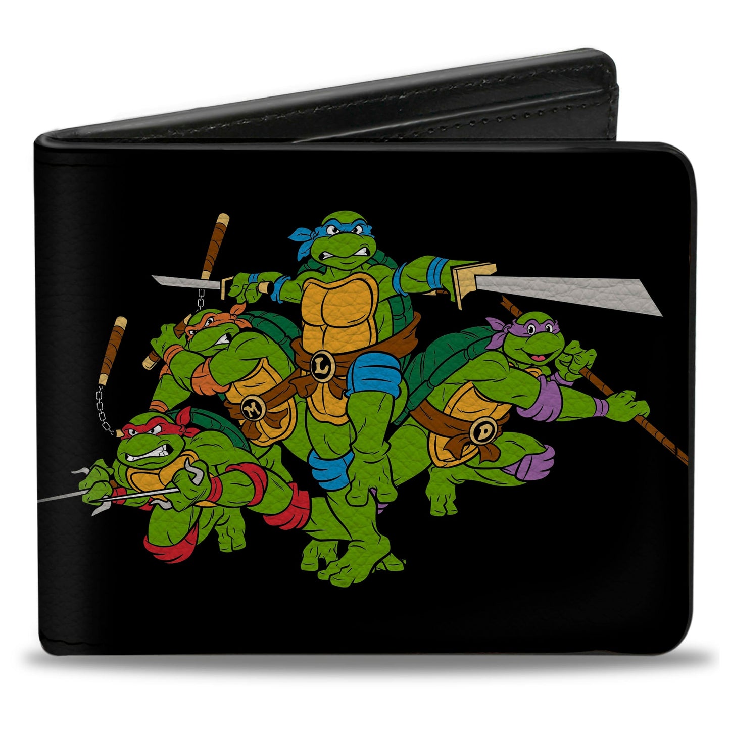 Bi-Fold Wallet - Classic TMNT Group Pose + TMNT WORLD TOUR 84 Black Green - MEGA POP COMICS
