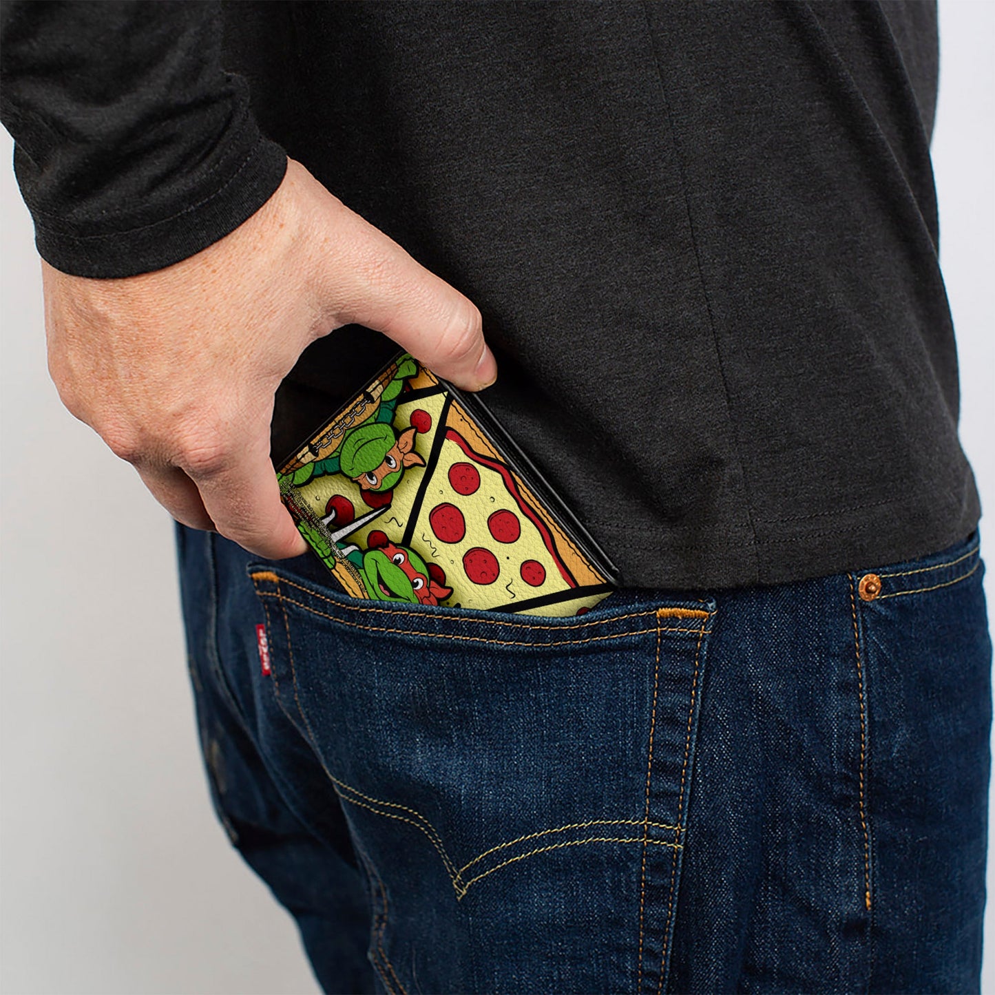 Bi-Fold Wallet - TMNT Classic Turtle Battle Poses Pizza - MEGA POP COMICS