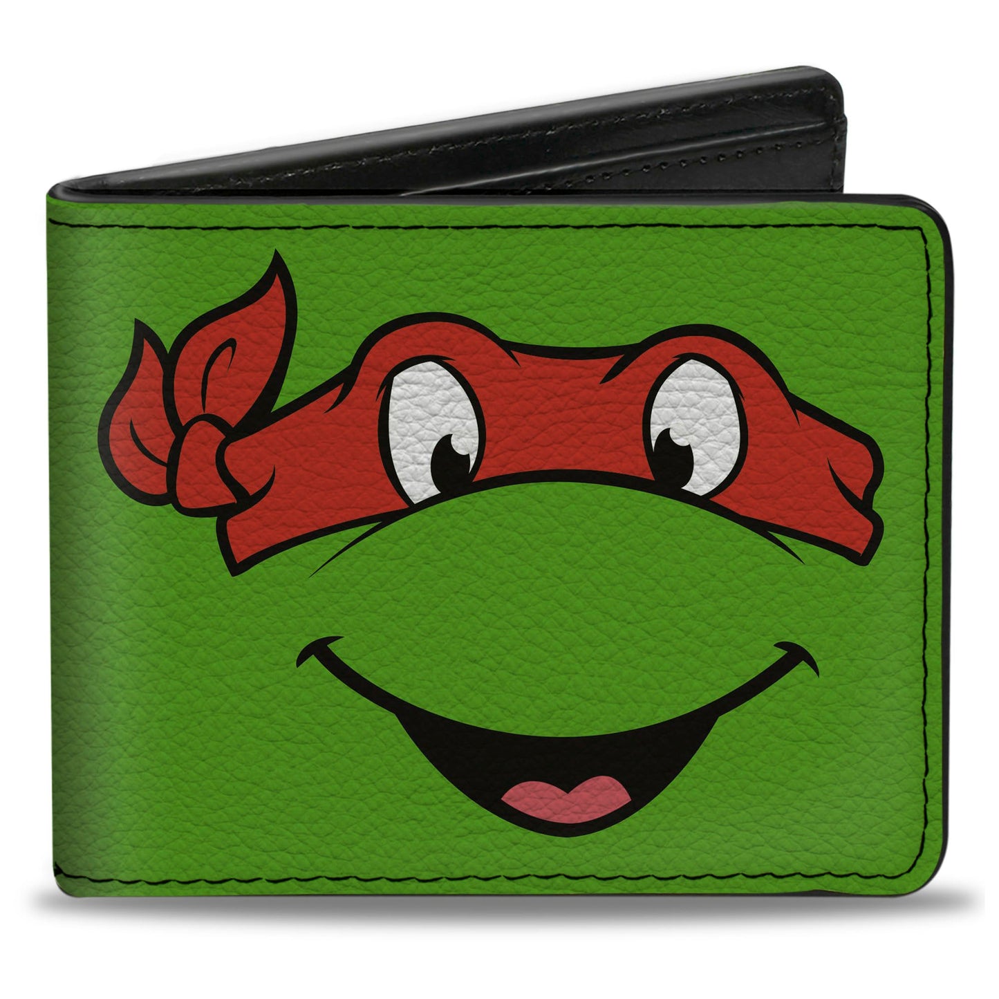 Bi-Fold Wallet - Classic TMNT Raphael Face CLOSE-UP Green Red - MEGA POP COMICS