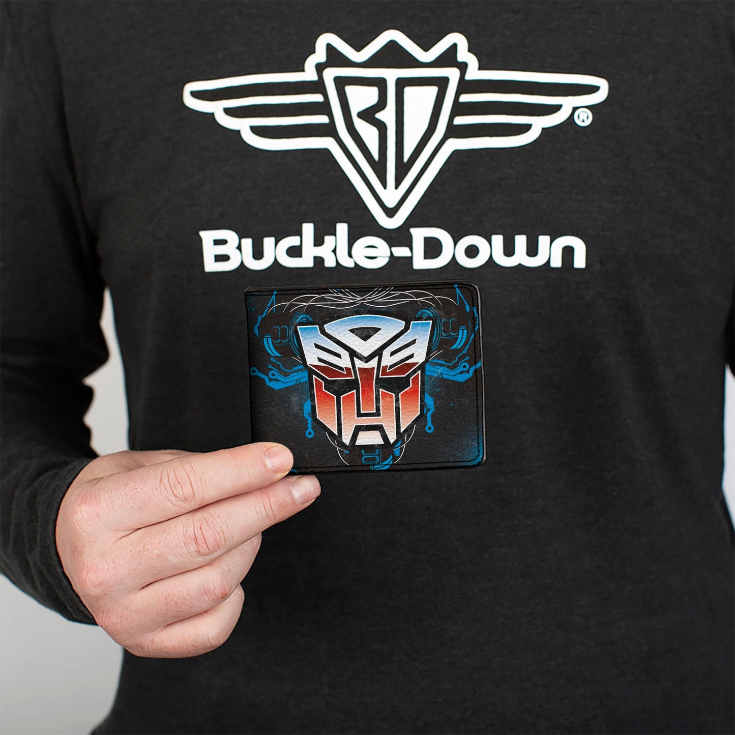Bi-Fold Wallet - Transformers Autobot Gradient Shield and Circuitry Black/Blues - MEGA POP COMICS