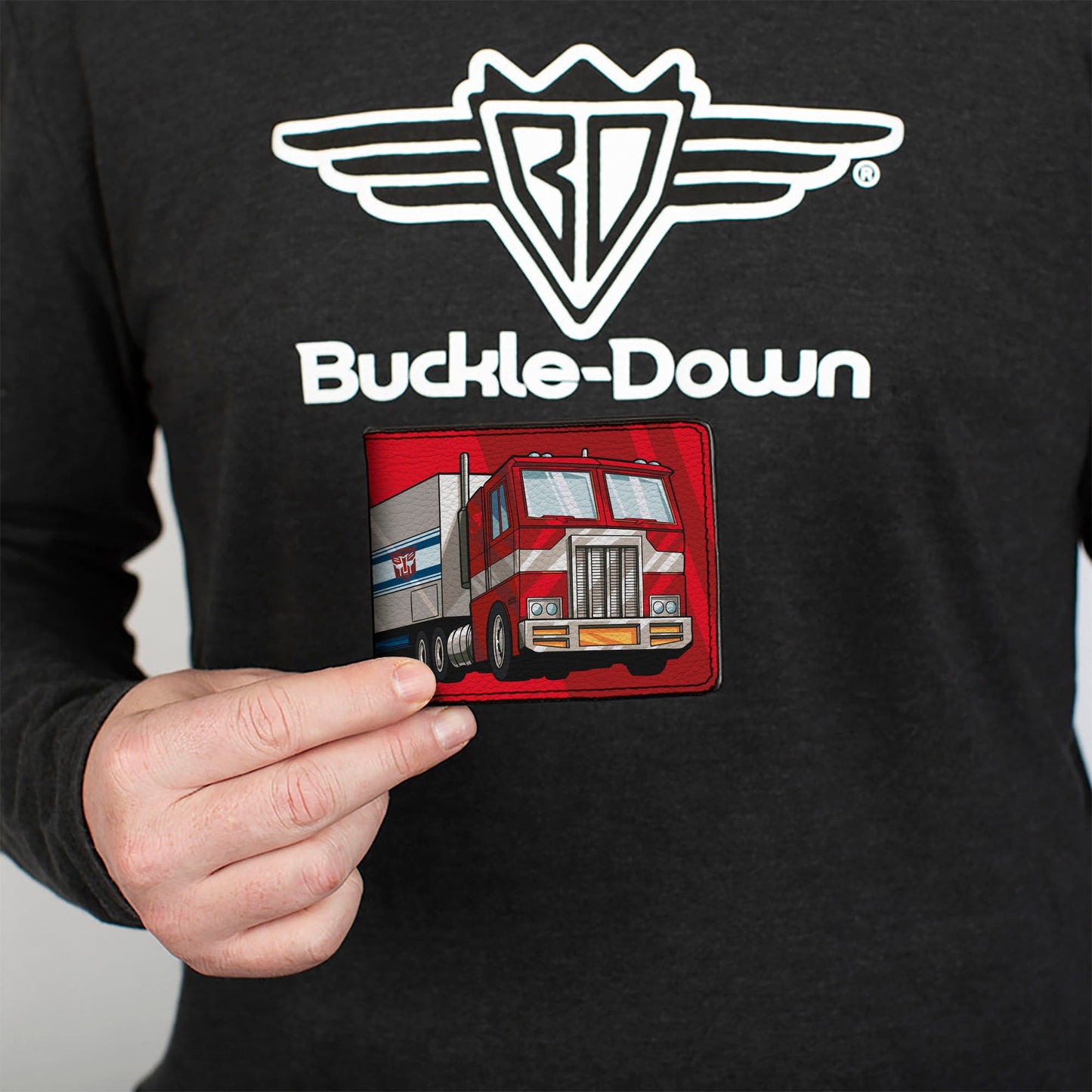 Bi-Fold Wallet - Transformers Optimus Prime Semi Truck and Autobot Shield Reds - MEGA POP COMICS