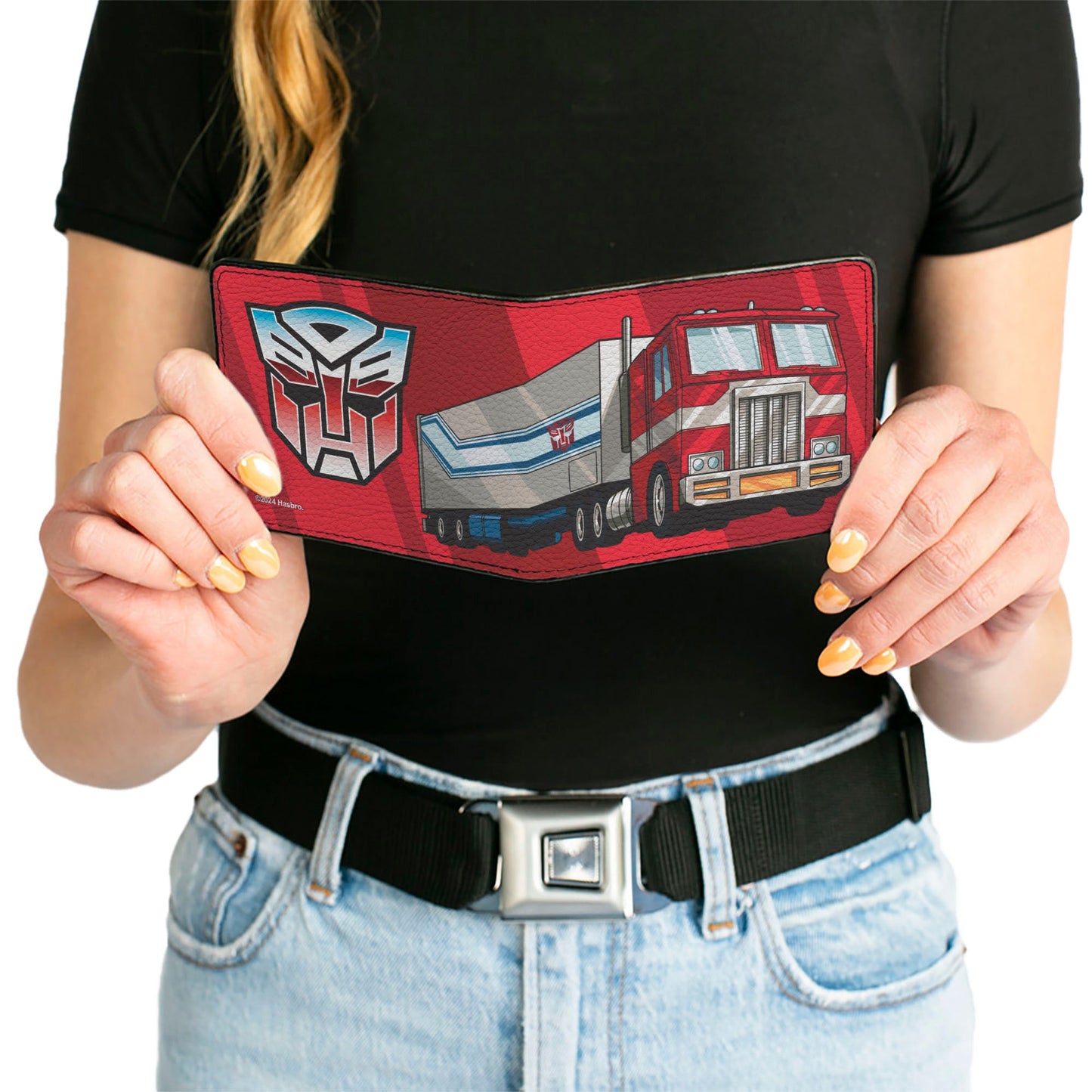 Bi-Fold Wallet - Transformers Optimus Prime Semi Truck and Autobot Shield Reds - MEGA POP COMICS