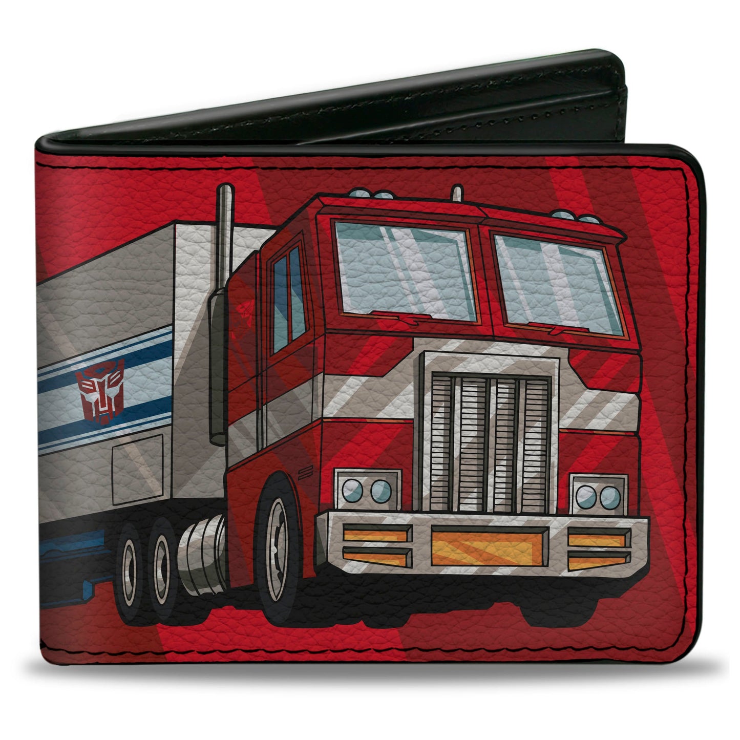 Bi-Fold Wallet - Transformers Optimus Prime Semi Truck and Autobot Shield Reds - MEGA POP COMICS