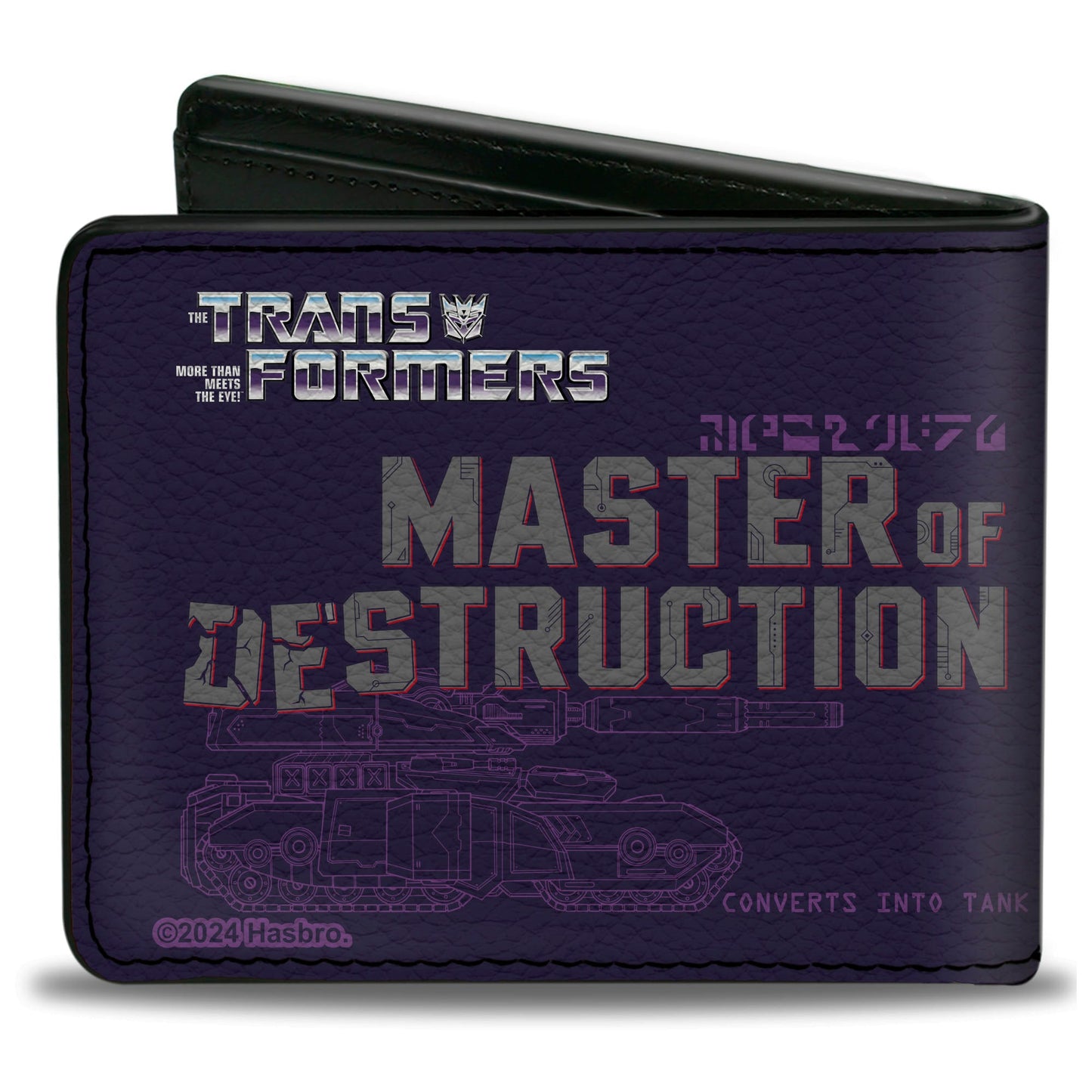 Bi-Fold Wallet - Transformers MEGATRON DECEPTICON MASTER OF DESTRUCTION and Tank Purples - MEGA POP COMICS