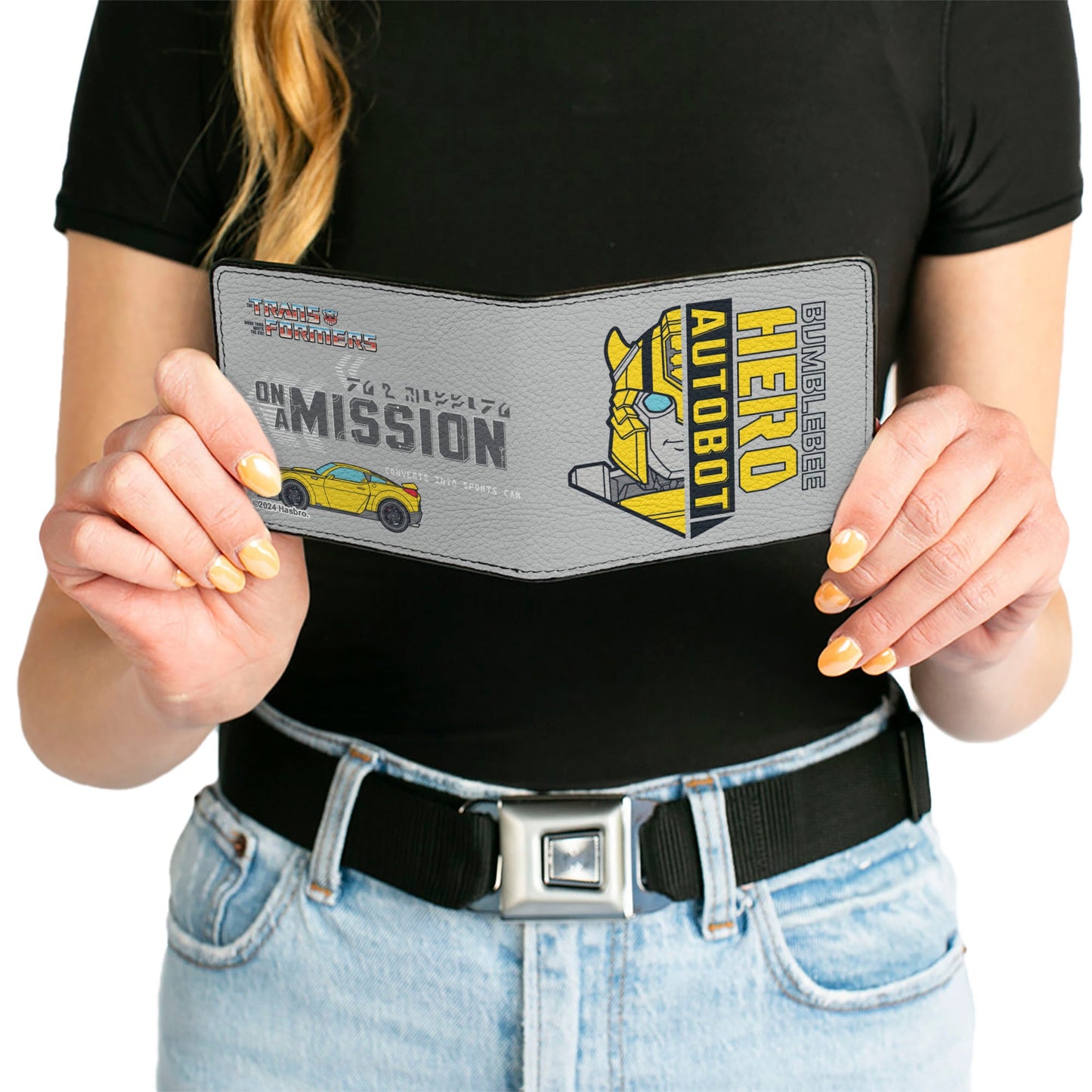 Bi-Fold Wallet - Transformers BUMBLEBEE ON A MISSION and Sports Car Gray - MEGA POP COMICS