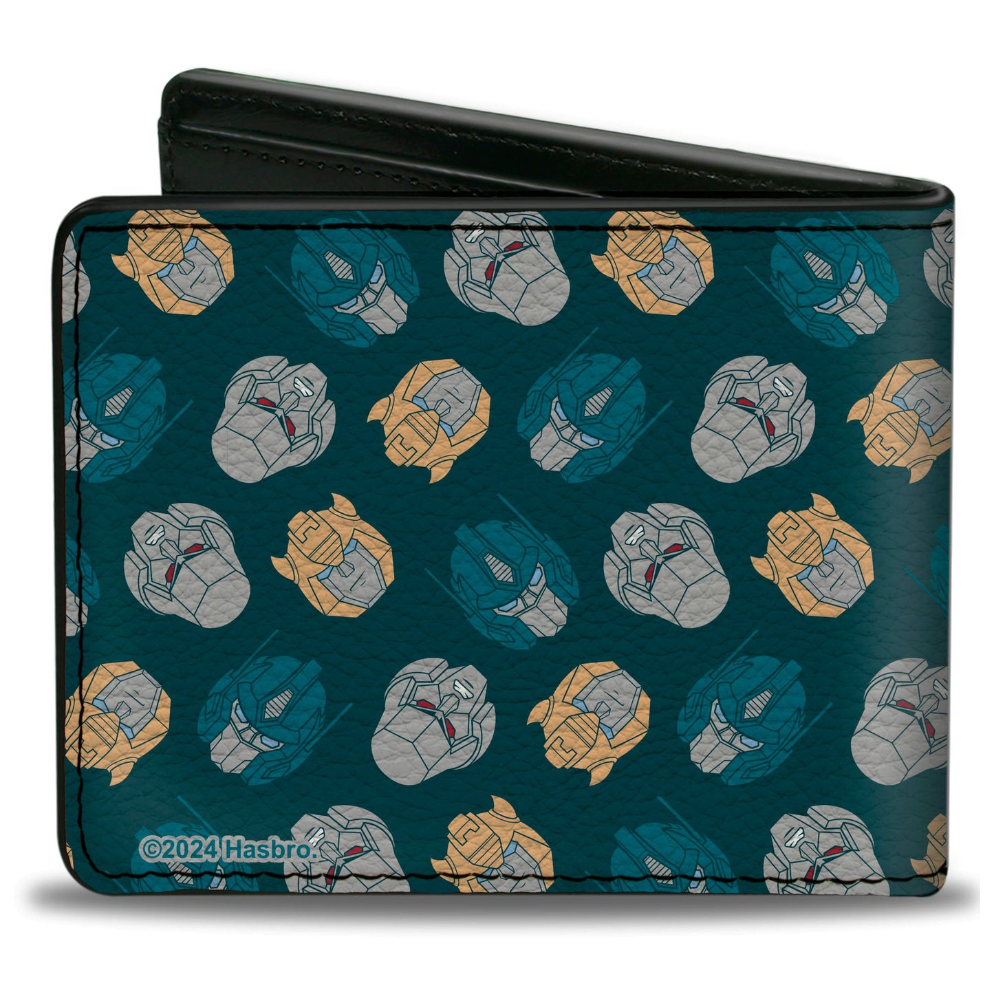 Bi-Fold Wallet - Transformers BumbleBee Optimus Prime and Megatron Heads Collage Blue - MEGA POP COMICS