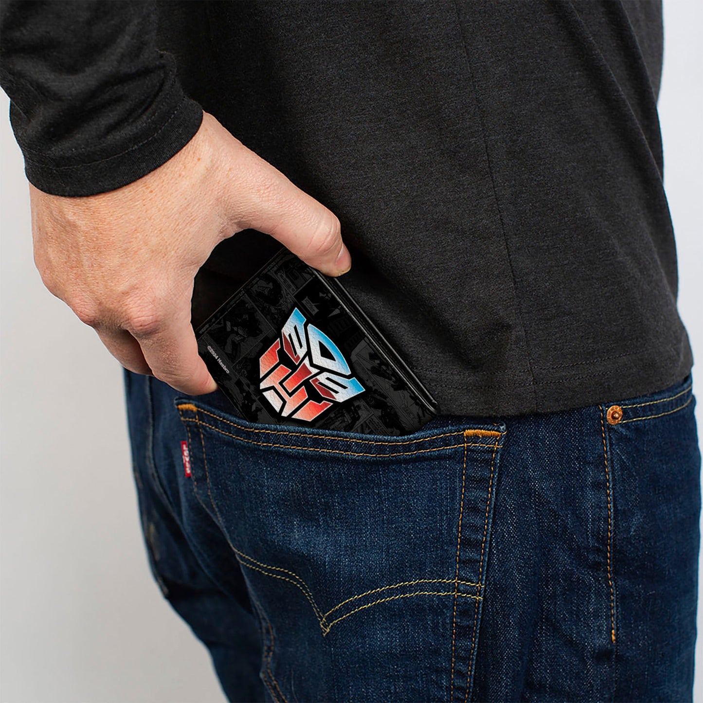 Bi-Fold Wallet - Transformers Autobots ROLL OUT Pose and Shield Comic Panels Grays - MEGA POP COMICS