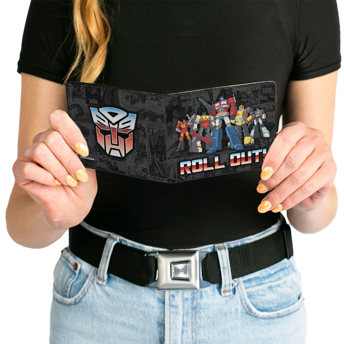 Bi-Fold Wallet - Transformers Autobots ROLL OUT Pose and Shield Comic Panels Grays - MEGA POP COMICS