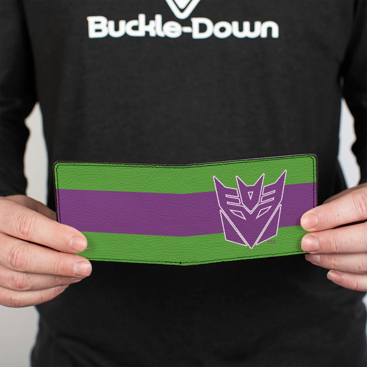 Bi-Fold Wallet - Transformers Decepticon Shield and Stripe Green/Purple/White - MEGA POP COMICS
