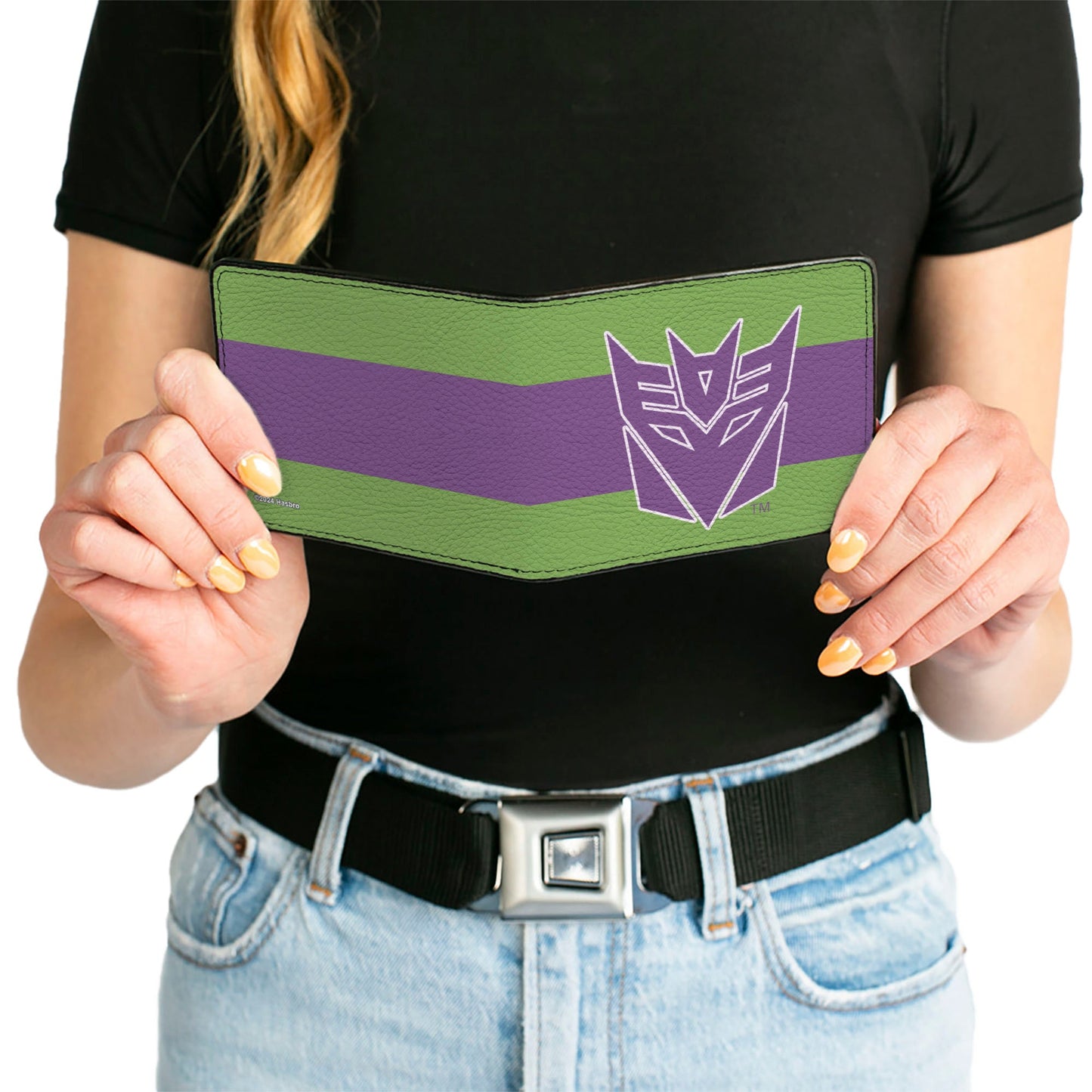 Bi-Fold Wallet - Transformers Decepticon Shield and Stripe Green/Purple/White - MEGA POP COMICS