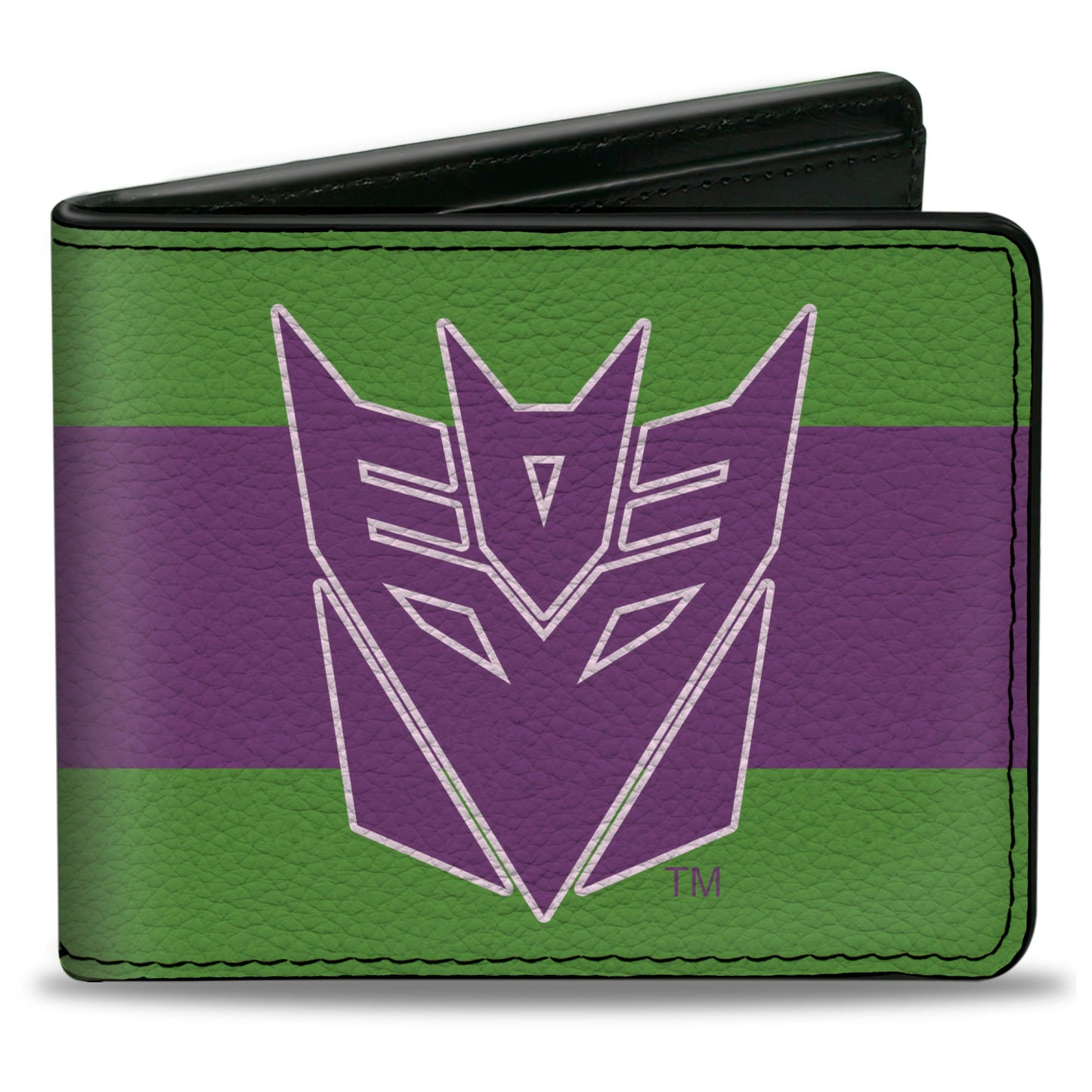 Bi-Fold Wallet - Transformers Decepticon Shield and Stripe Green/Purple/White - MEGA POP COMICS