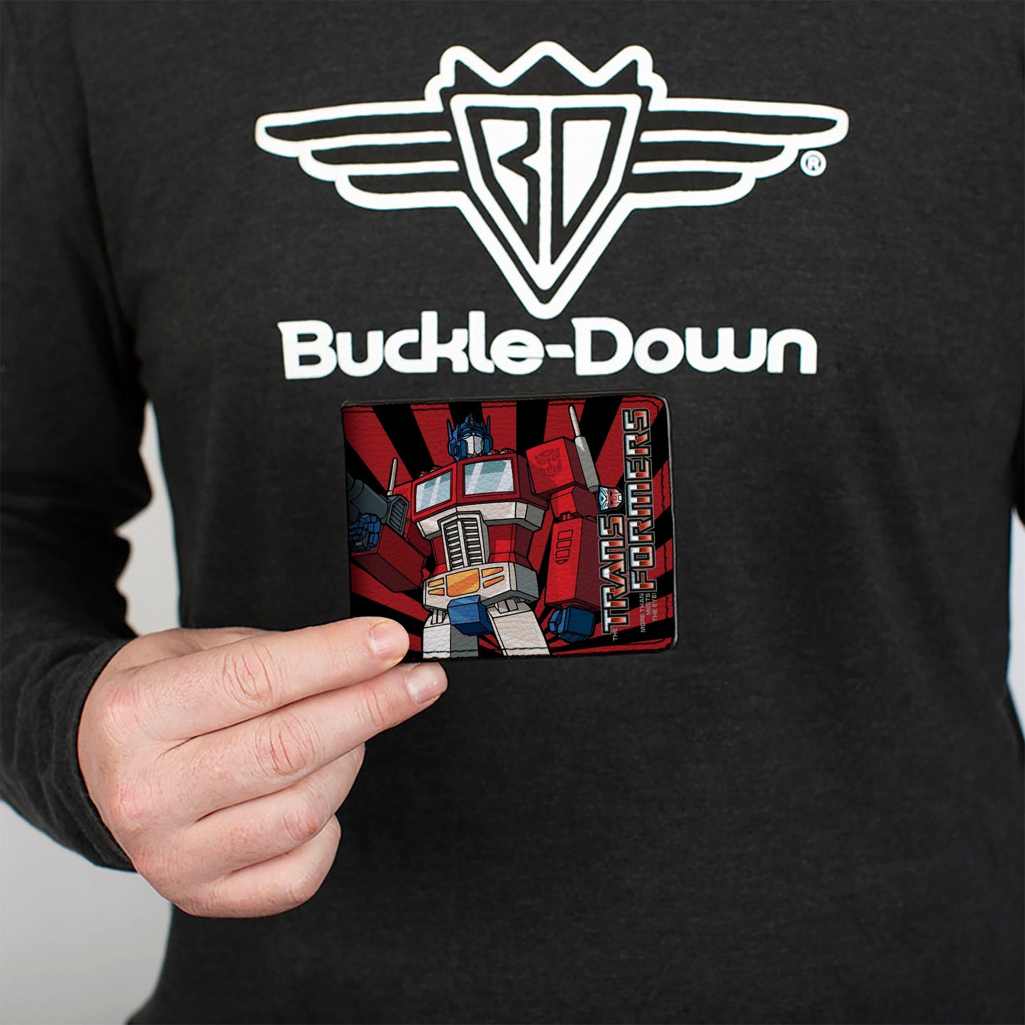 Bi-Fold Wallet - TRANSFORMERS Optimus Prime Pose and Semi Truck Rays Black/Red - MEGA POP COMICS