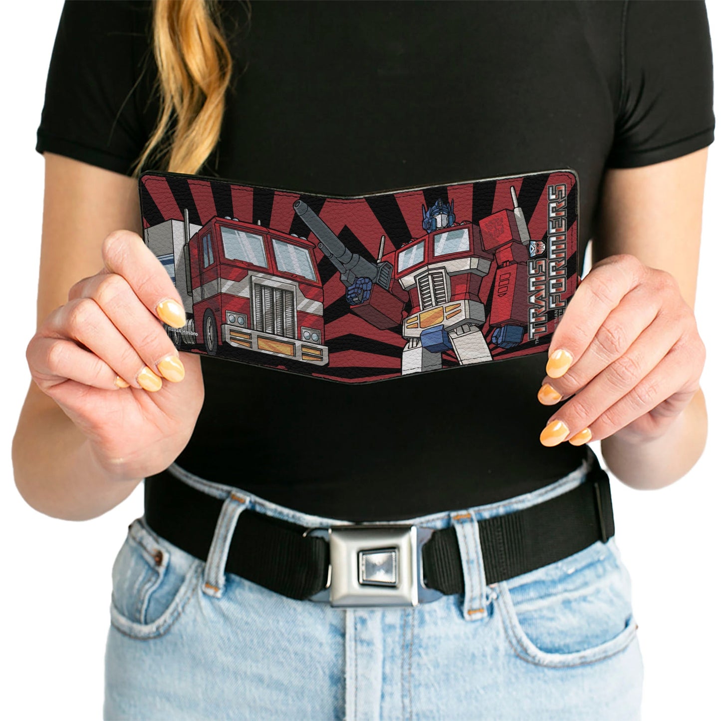 Bi-Fold Wallet - TRANSFORMERS Optimus Prime Pose and Semi Truck Rays Black/Red - MEGA POP COMICS