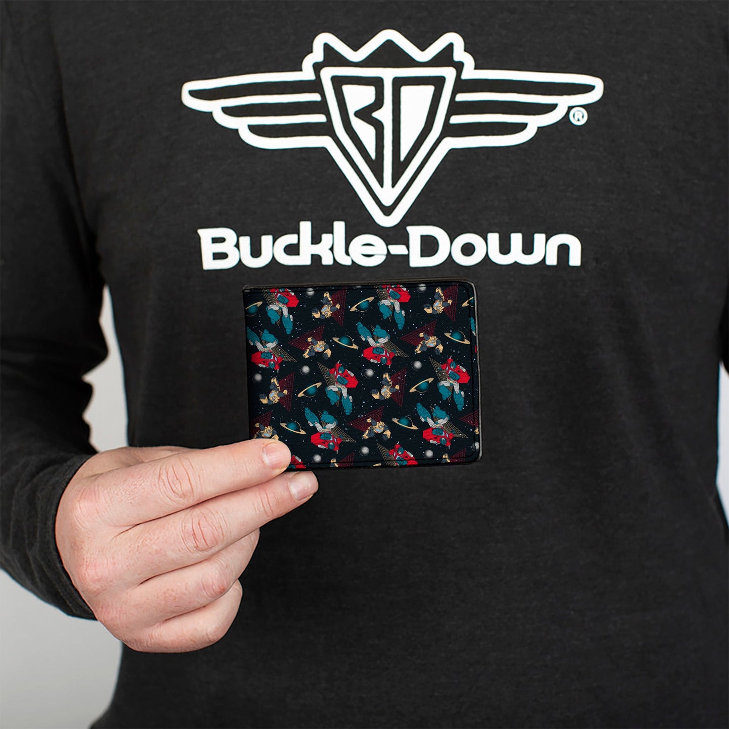 Bi-Fold Wallet - Transformers Bumblebee and Optimus Prime Pose Collage Black - MEGA POP COMICS