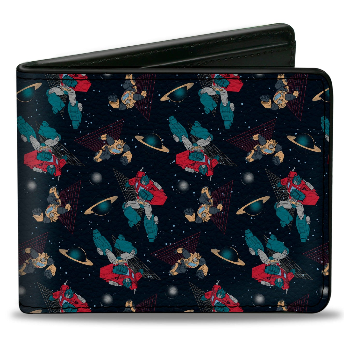 Bi-Fold Wallet - Transformers Bumblebee and Optimus Prime Pose Collage Black - MEGA POP COMICS