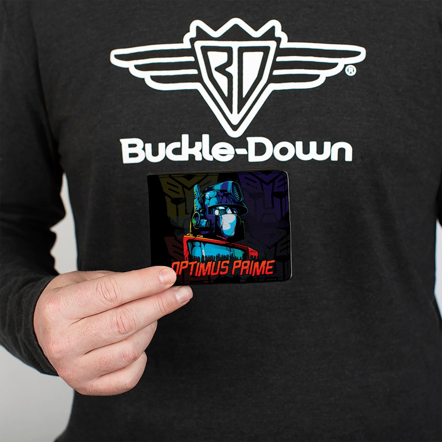 Bi-Fold Wallet - Transformers OPTIMUS PRIME Pose/Autobot Fade Black/Multi Color - MEGA POP COMICS
