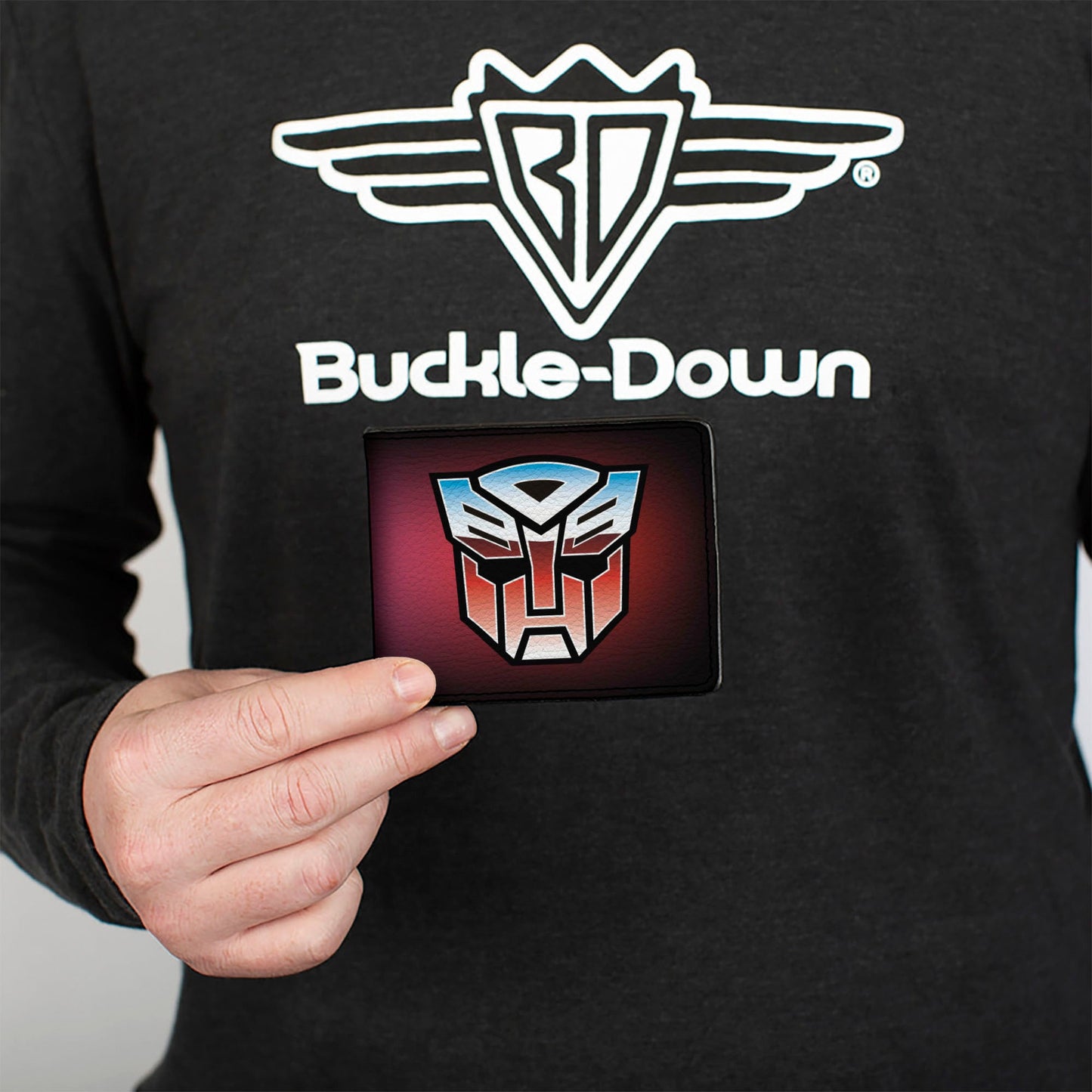 Bi-Fold Wallet - Transformers Autobot and Decepticon Gradient Shields Reds/Purples - MEGA POP COMICS