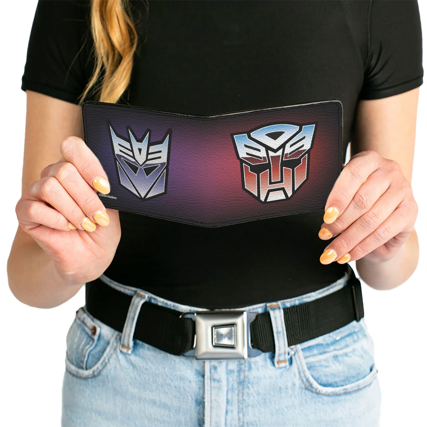 Bi-Fold Wallet - Transformers Autobot and Decepticon Gradient Shields Reds/Purples - MEGA POP COMICS