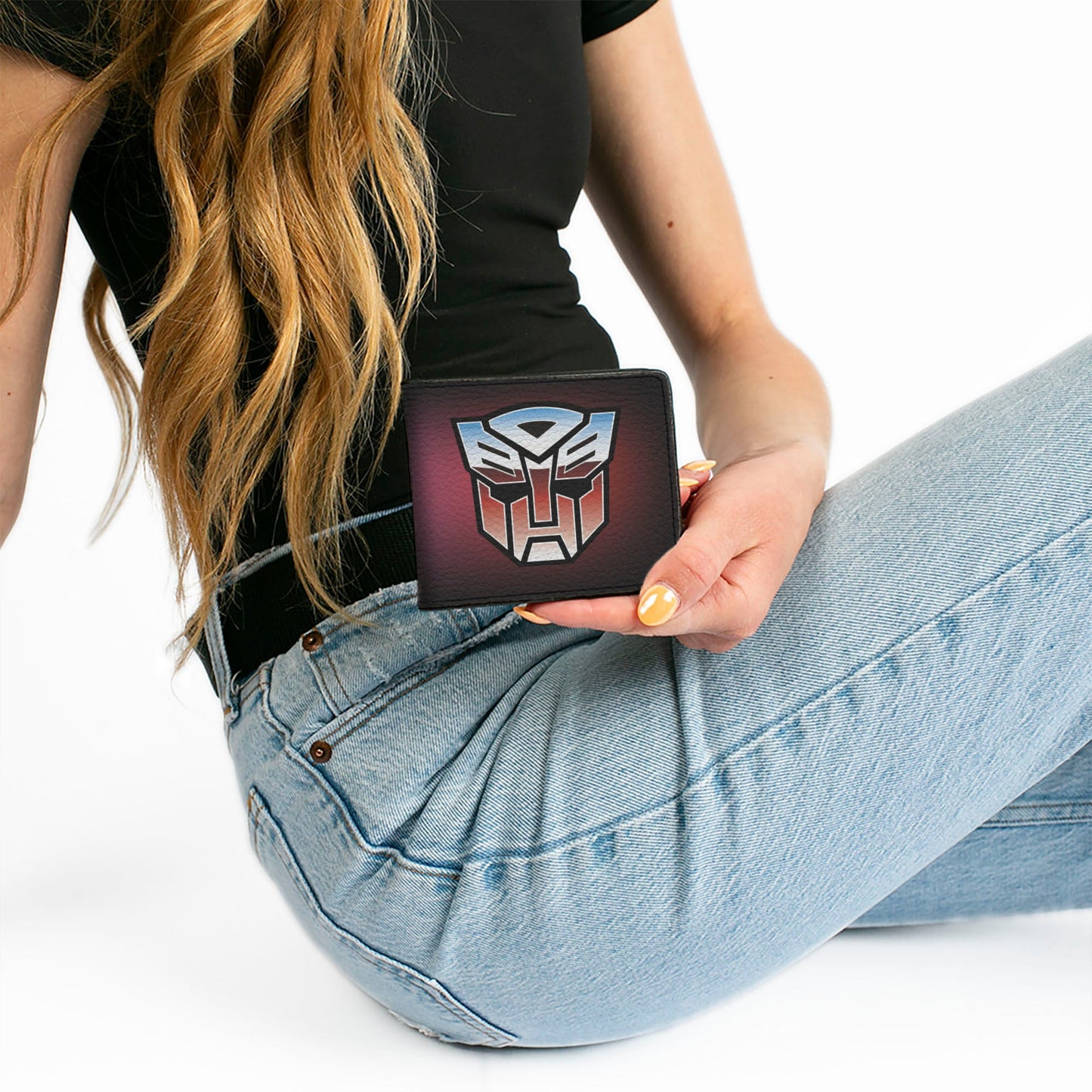 Bi-Fold Wallet - Transformers Autobot and Decepticon Gradient Shields Reds/Purples - MEGA POP COMICS