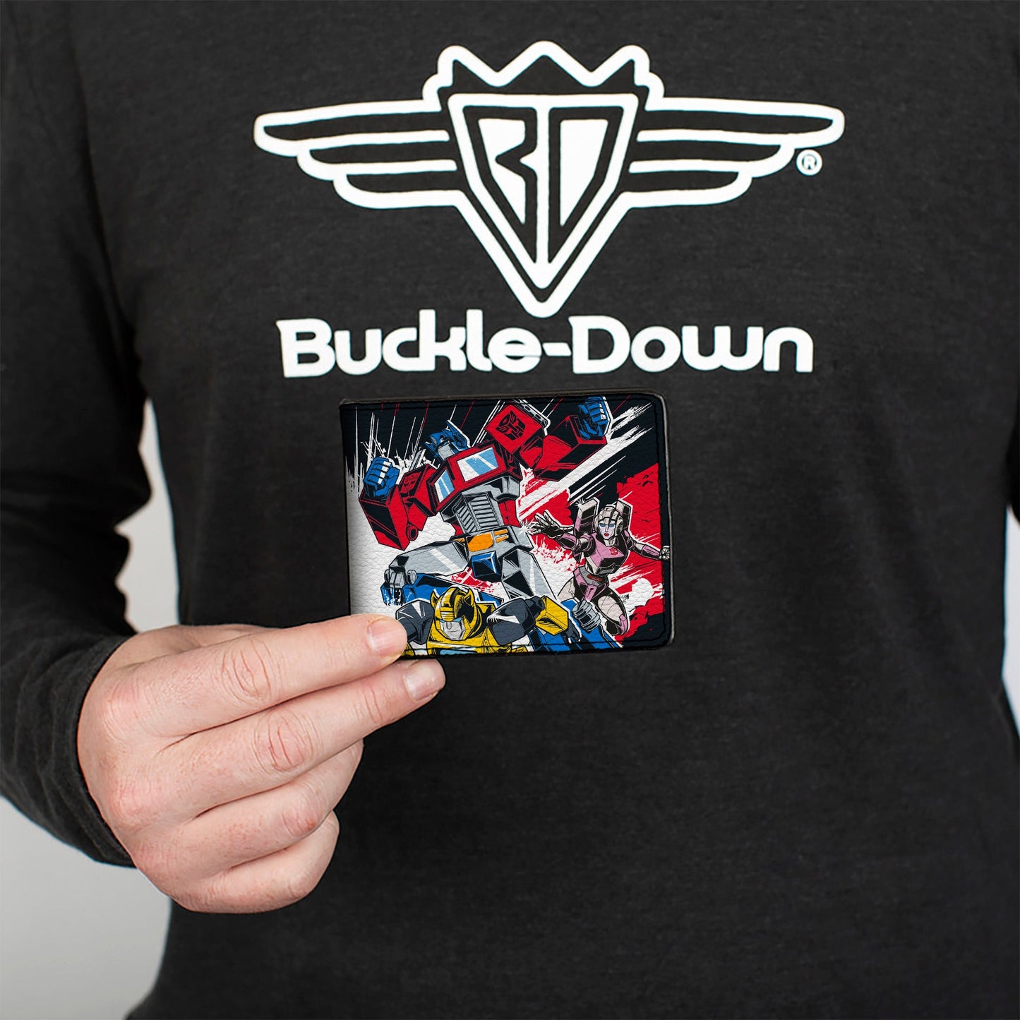 Bi-Fold Wallet - Transformers Decepticon and Autobots Battle Black/White - MEGA POP COMICS