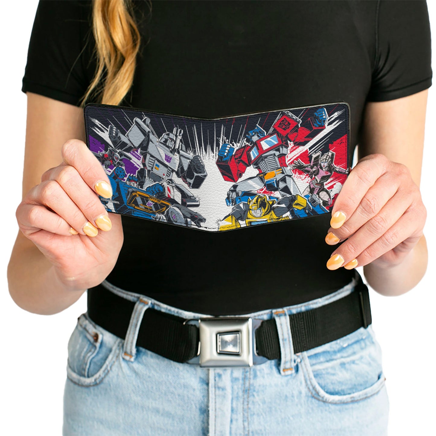 Bi-Fold Wallet - Transformers Decepticon and Autobots Battle Black/White - MEGA POP COMICS