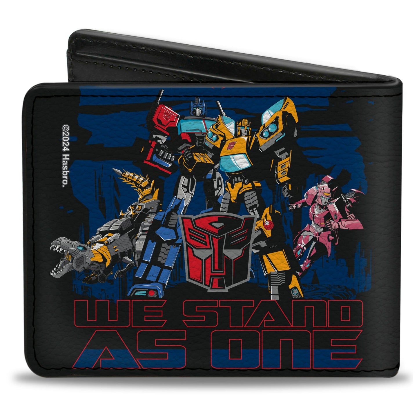 Bi-Fold Wallet - Transformers Autobots WE STAND AS ONE Group Pose Black/Blue/Red - MEGA POP COMICS