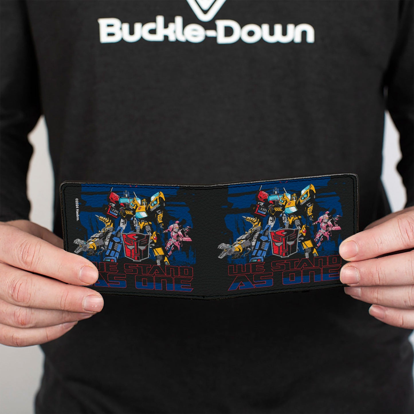 Bi-Fold Wallet - Transformers Autobots WE STAND AS ONE Group Pose Black/Blue/Red - MEGA POP COMICS