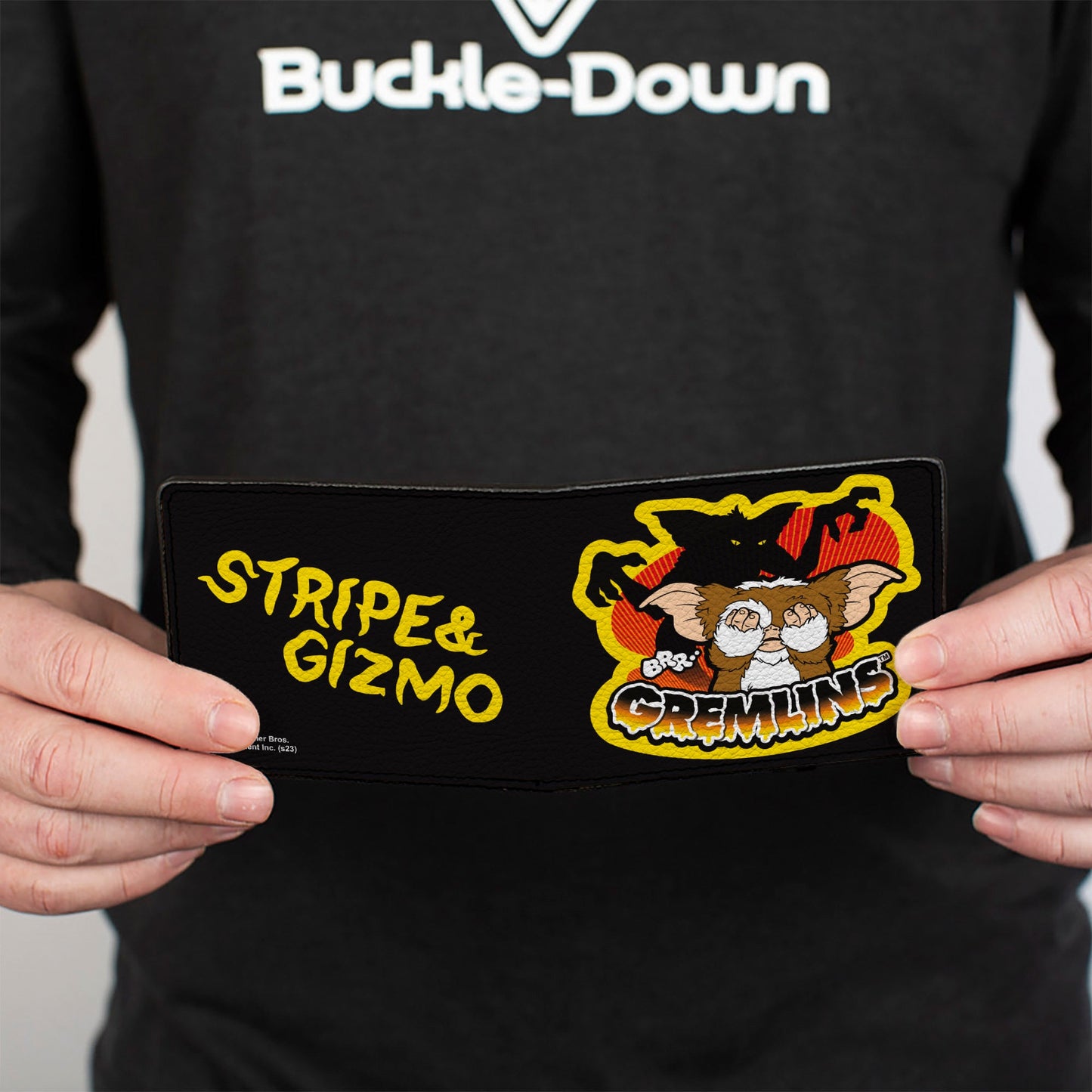 Bi-Fold Wallet - Gremlins Stripe & Gizmo Pose Black/Yellow - MEGA POP COMICS