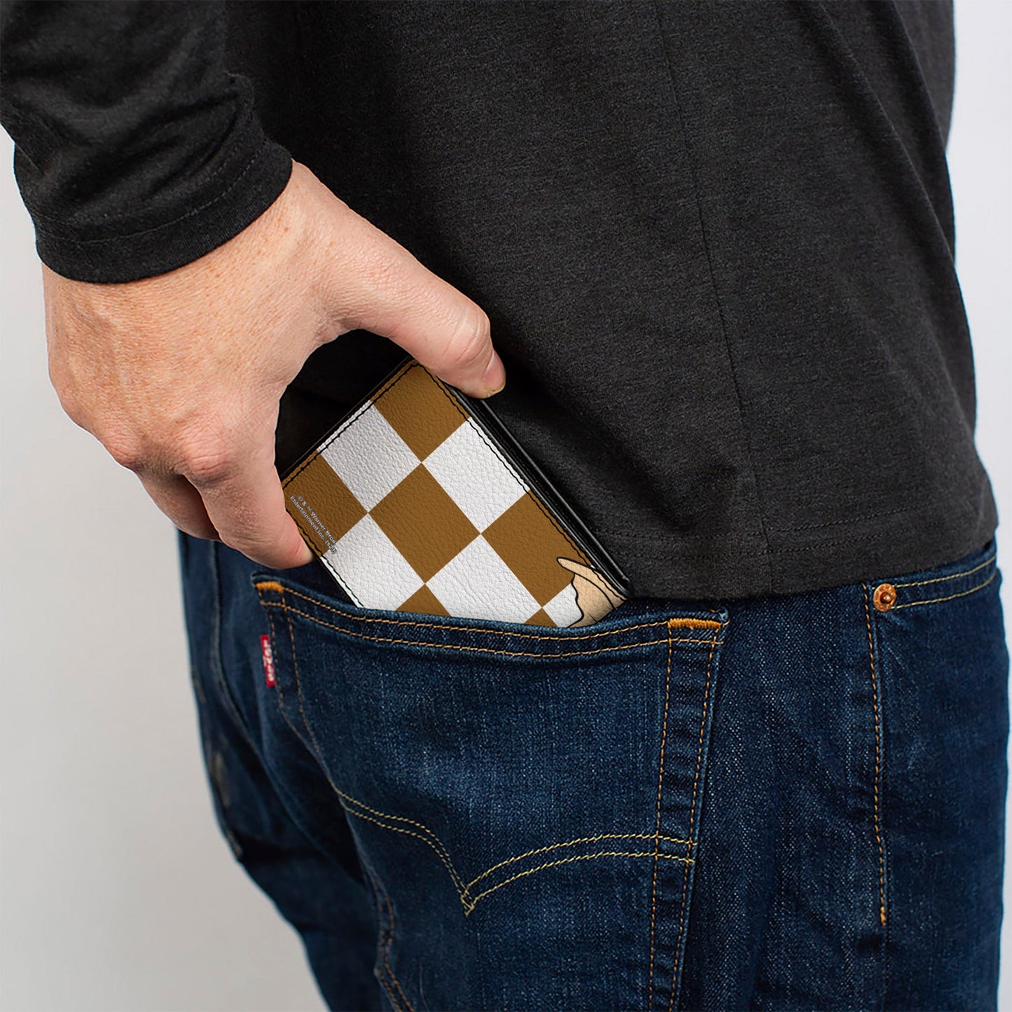 Bi-Fold Wallet - The Gremlins Gizmo Pose Checker Brown/White - MEGA POP COMICS