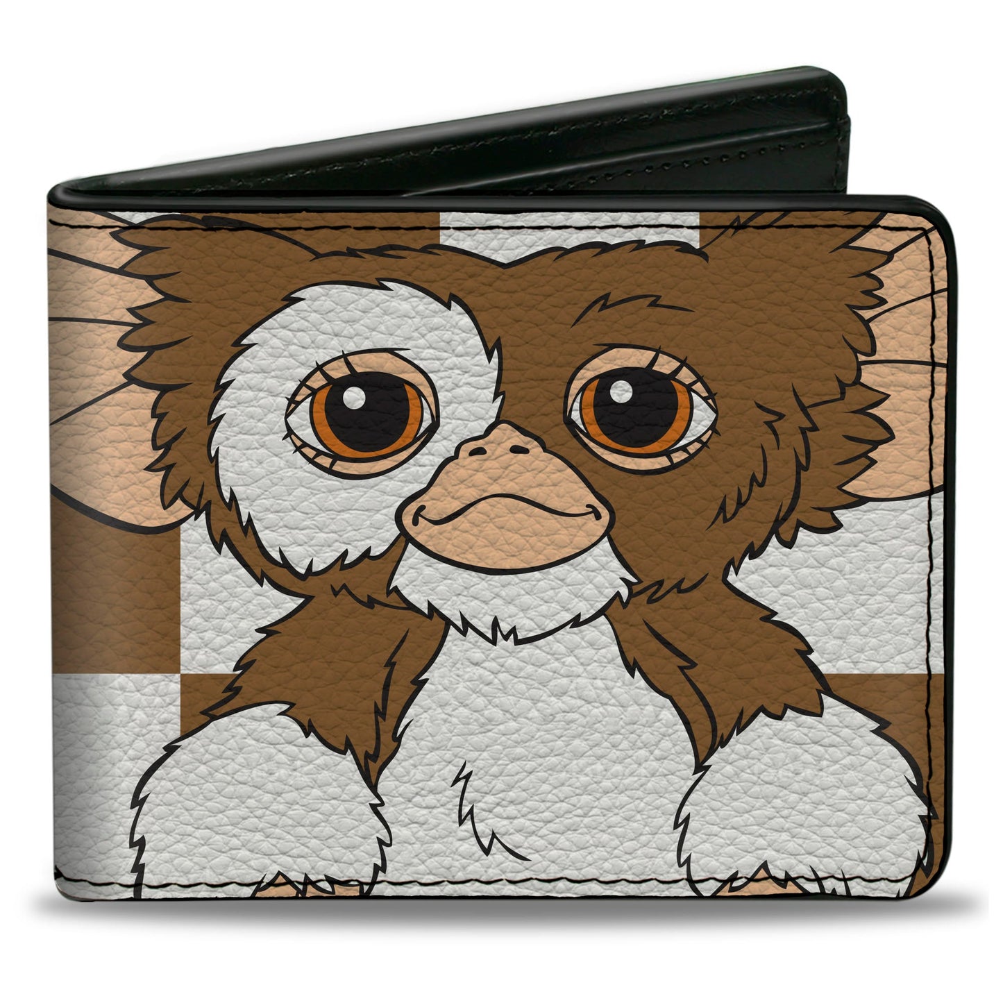 Bi-Fold Wallet - The Gremlins Gizmo Pose Checker Brown/White - MEGA POP COMICS