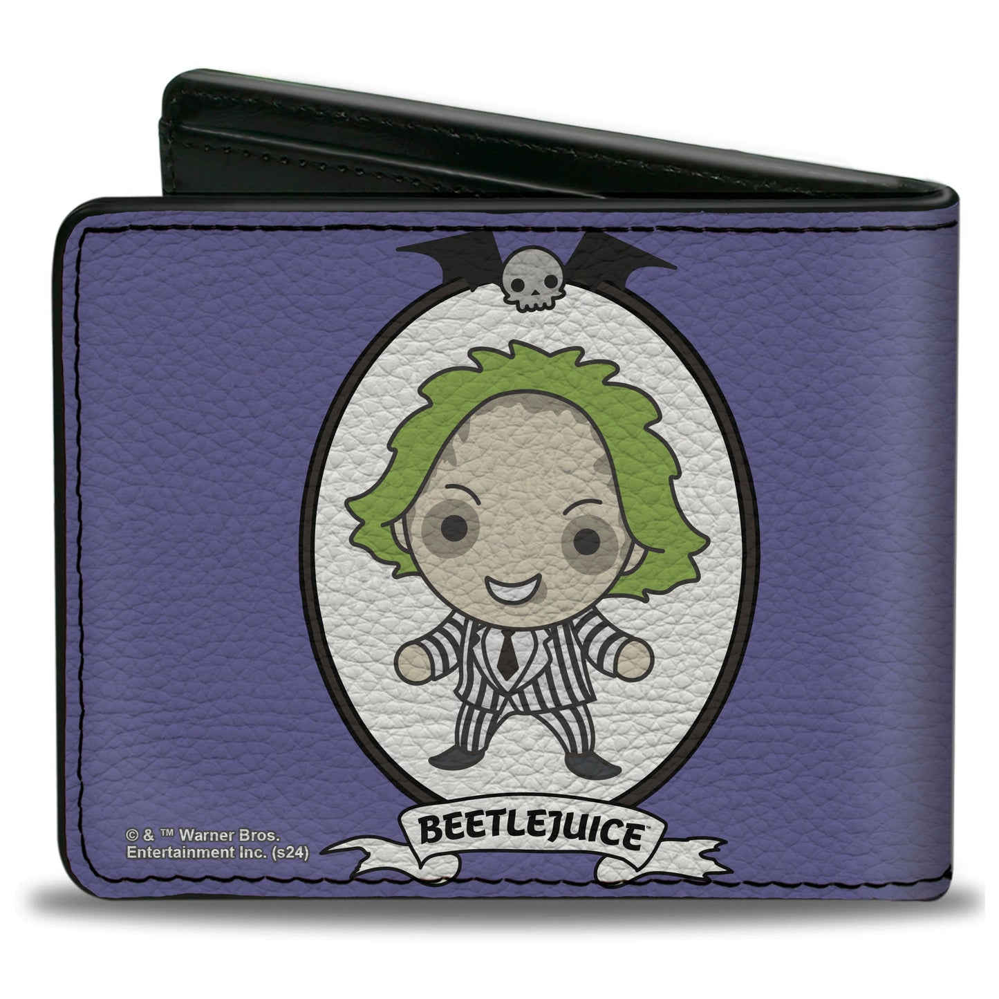 Bi-Fold Wallet - BEETLEJUICE Chibi Full Body Portrait Pose Blue - MEGA POP COMICS