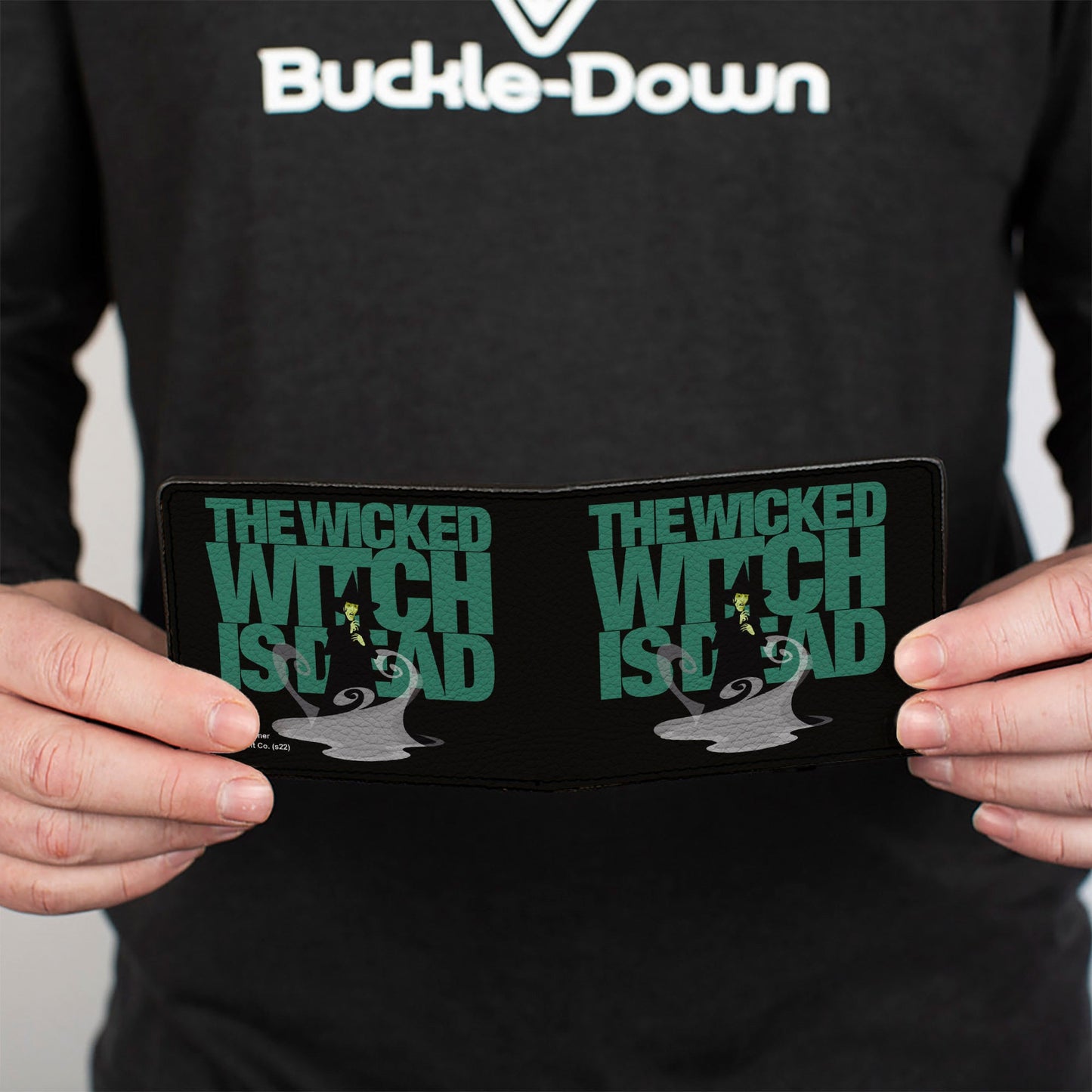 Bi-Fold Wallet - The Wizard of Oz THE WICKED WITCH IS DEAD Quote Black/Green/Grays - MEGA POP COMICS