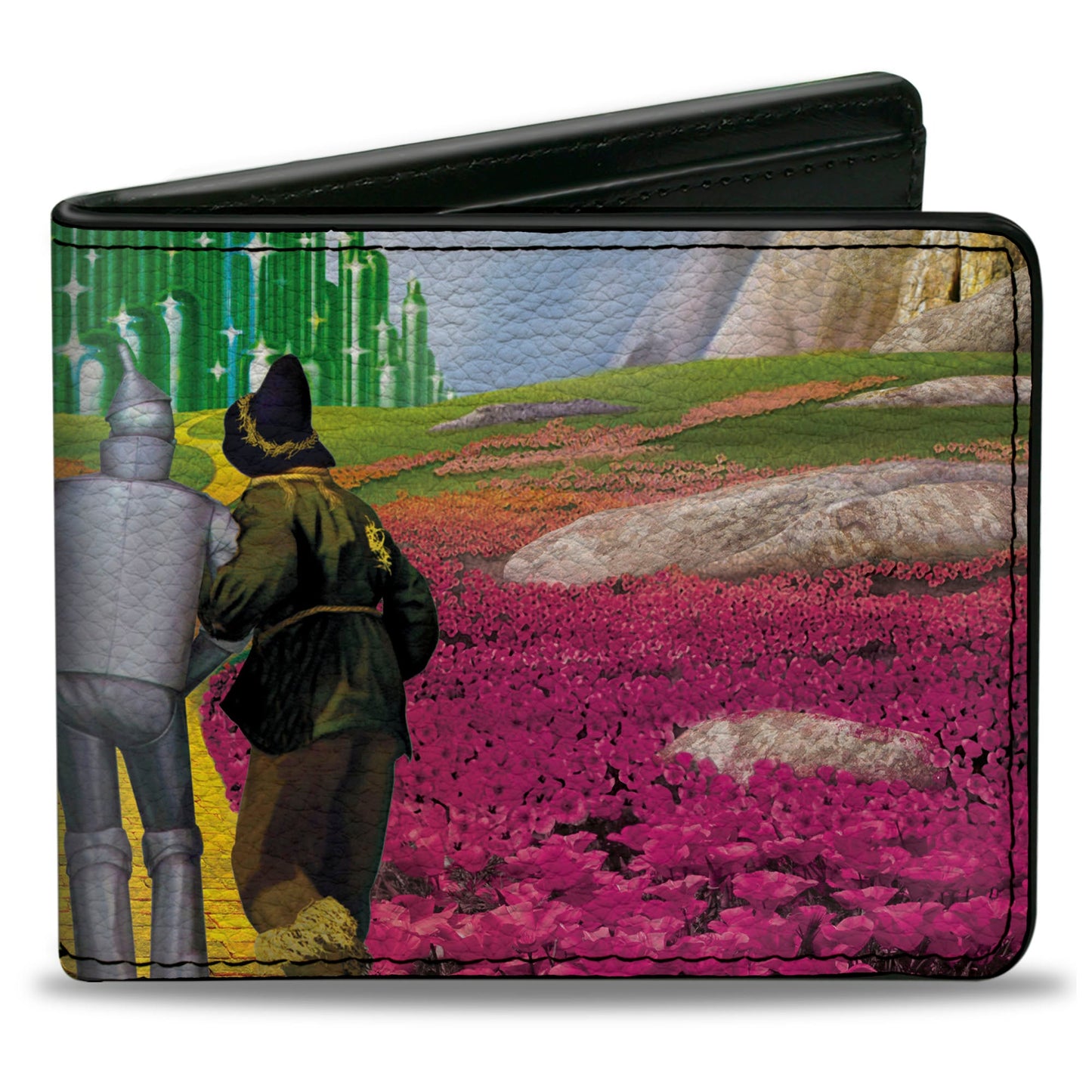 Bi-Fold Wallet - The Wizard of Oz Yellow Brick Road Poppy Field and Emerald City Scene - MEGA POP COMICS