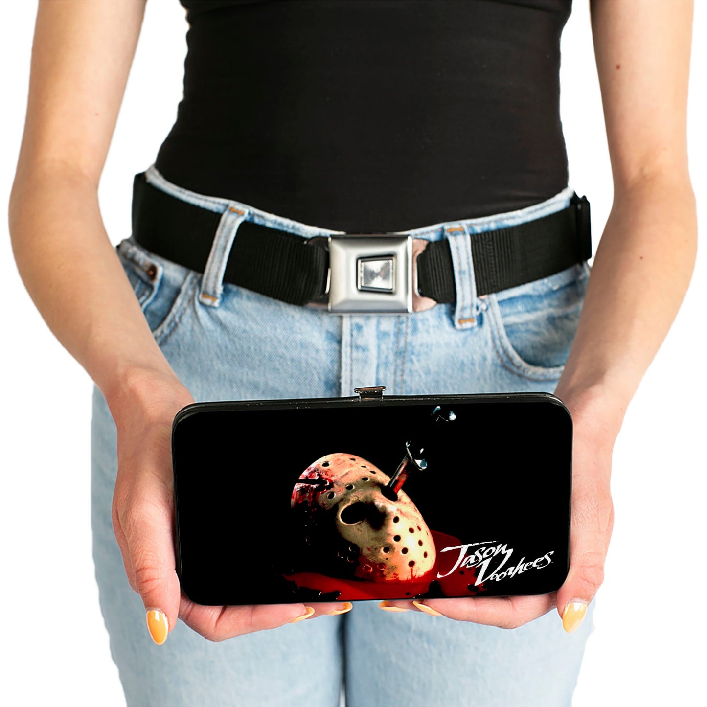 Hinged Wallet - Friday the 13th the Final Chapter JASON VORHEES Mask Black Red White - MEGA POP COMICS