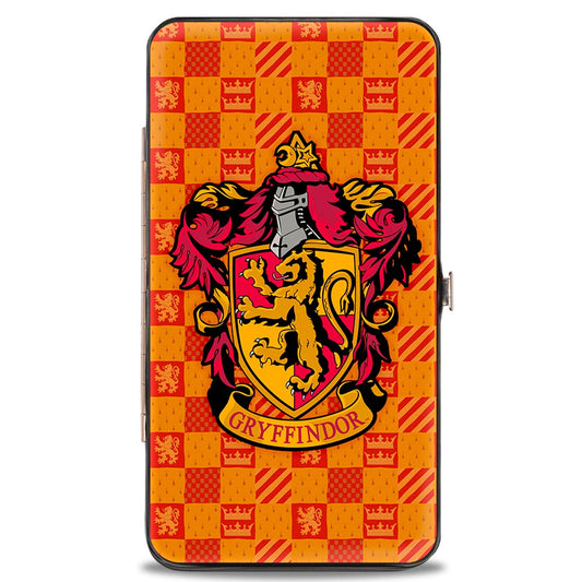 Hinged Wallet - Harry Potter GRYFFINDOR Crest Heraldry Checkers Golds Reds - MEGA POP COMICS