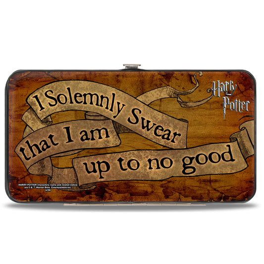 Hinged Wallet - Harry Potter I SOLEMNLY SWEAR THAT I AM UP TO NO GOOD Banner Tan Black - MEGA POP COMICS