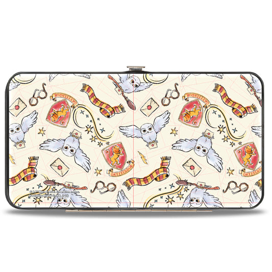 Hinged Wallet - Harry Potter and Hedwig Vivid Scene and Icons Collage - MEGA POP COMICS