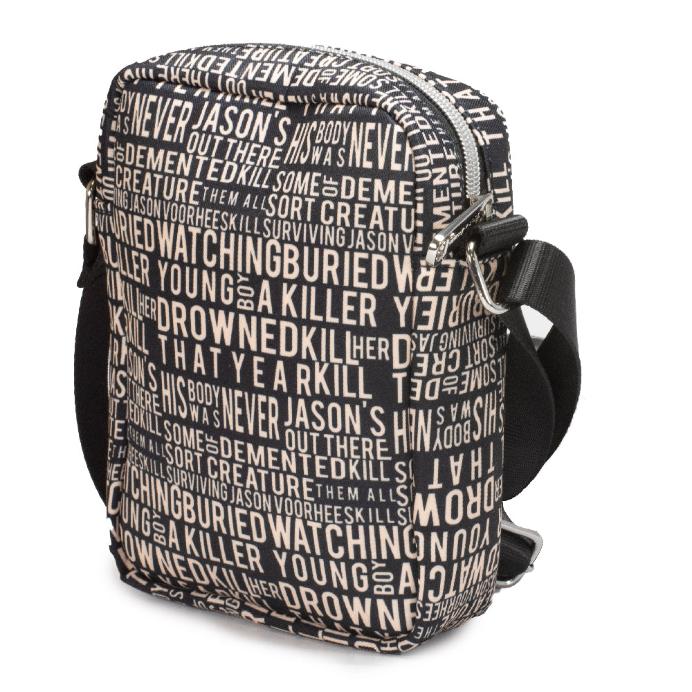 Women's Crossbody Wallet - Friday the 13th Jason Mask with Quotes Collage - MEGA POP COMICS