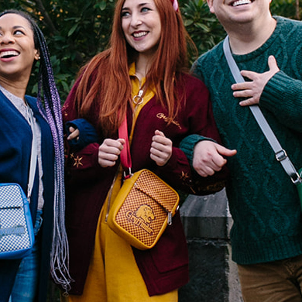 Women's Crossbody Wallet - Harry Potter GRYFFINDOR Lion Icon Checker Golden Yellow Red - MEGA POP COMICS