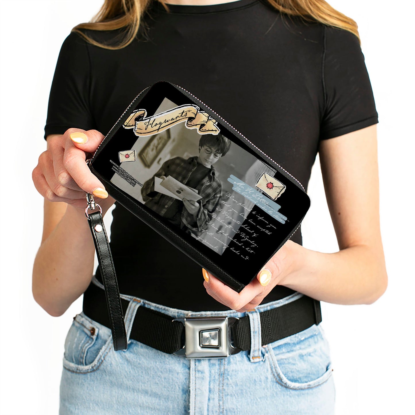 Women's PU Zip Around Wallet Rectangle - Harry Potter Hogwarts Acceptance Letter Pose Collage - MEGA POP COMICS