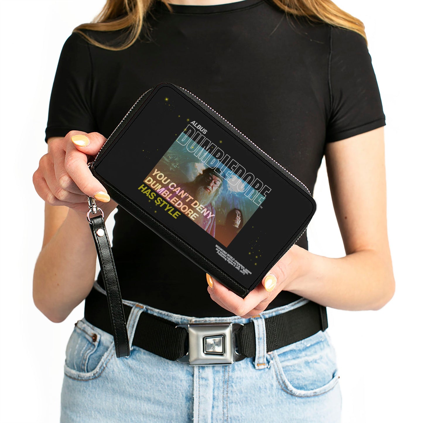 Women's PU Zip Around Wallet Rectangle - Harry Potter YOU CANT DENY DUMBLEDORE HAS STYLE with Snape Pose - MEGA POP COMICS