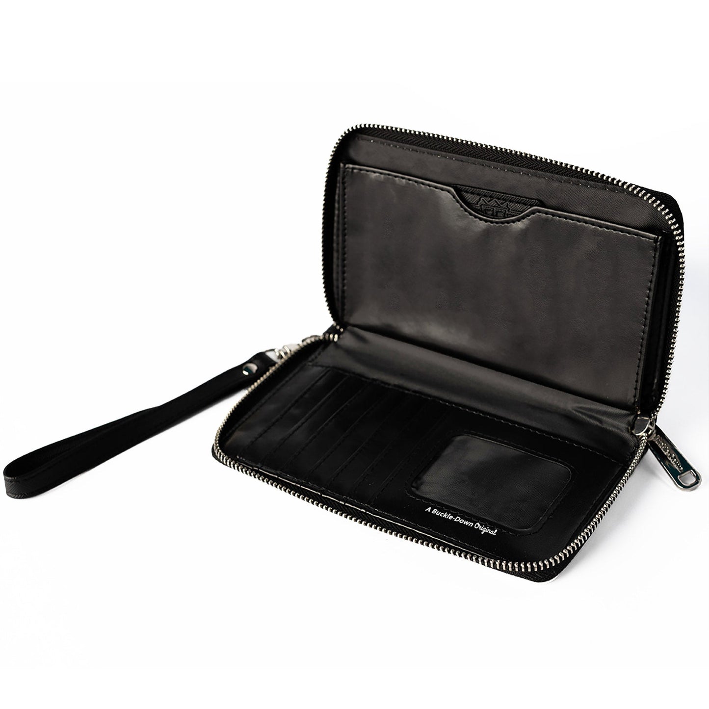 PU Zip Around Wallet Rectangle - Harry Potter SLYTHERIN Crest/Heraldry Checkers Gray/Greens - MEGA POP COMICS