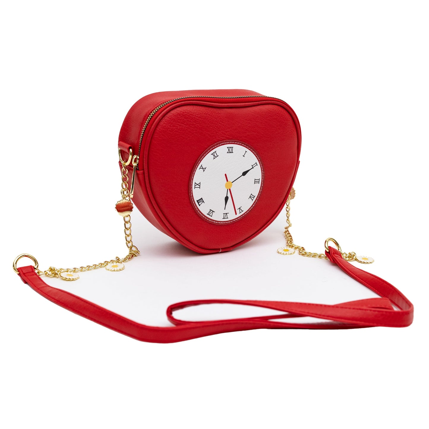 Movies Bag, Cross Body, The Wizard of Oz Tin Man Heart Clock Replica, Red, Vegan Leather - MEGA POP COMICS
