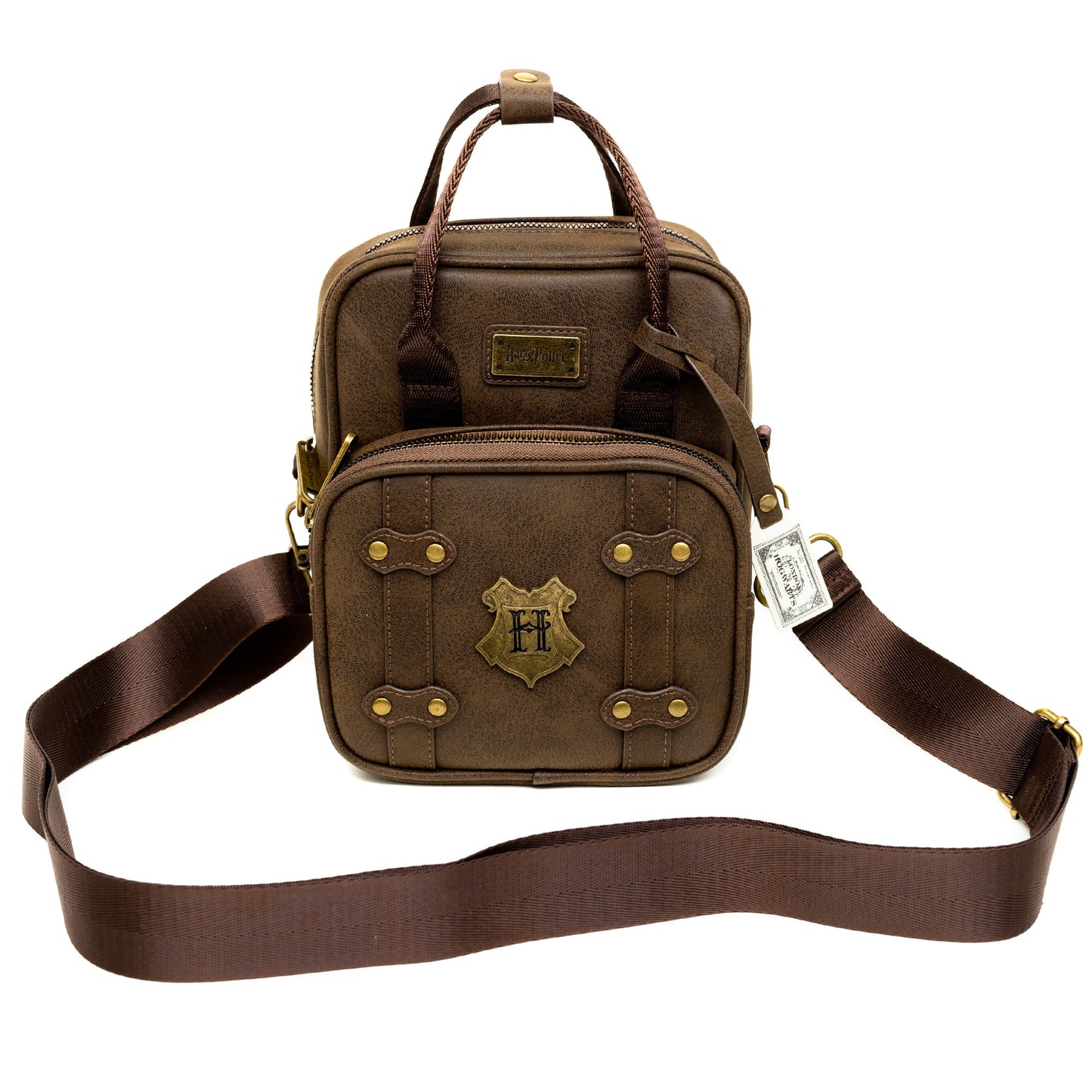 The Wizarding World of Harry Potter Bag, Cross Body, Harry Potter Hogwarts School of Witchcraft and Wizardry Brown, Vegan Leather - MEGA POP COMICS