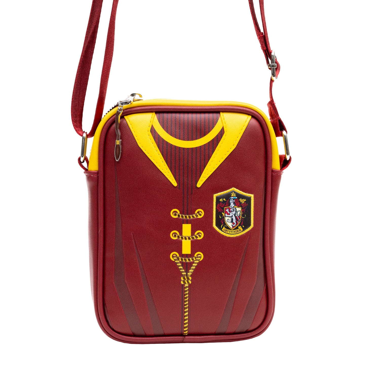 The Wizarding World of Harry Potter Vegan Leather Crossbody Bag with Adjustable Straps, Hogwarts Gryffindor Quidditch Uniform - MEGA POP COMICS