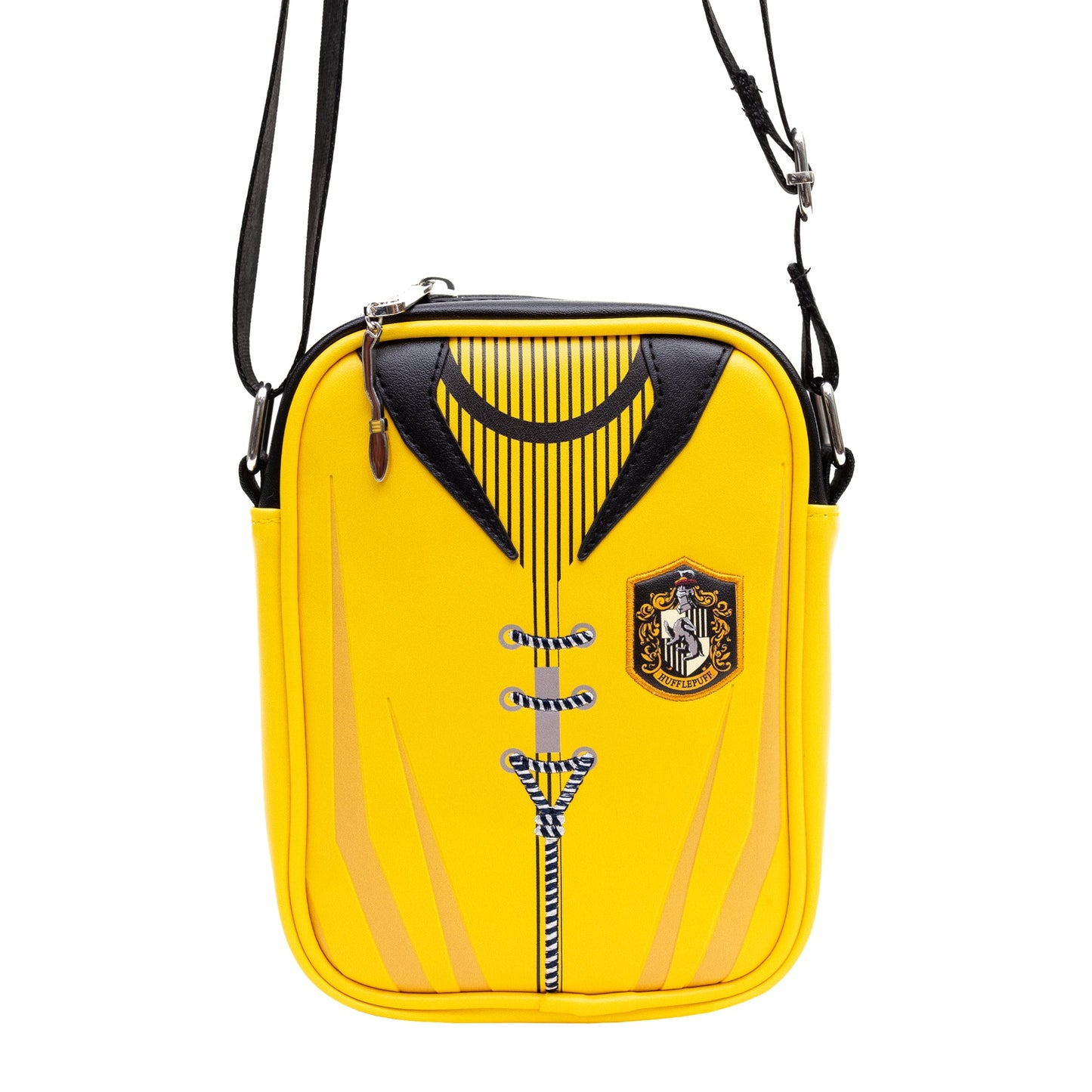 The Wizarding World of Harry Potter Vegan Leather Crossbody Bag with Adjustable Straps, Hogwarts Hufflepuff Quidditch Uniform - MEGA POP COMICS
