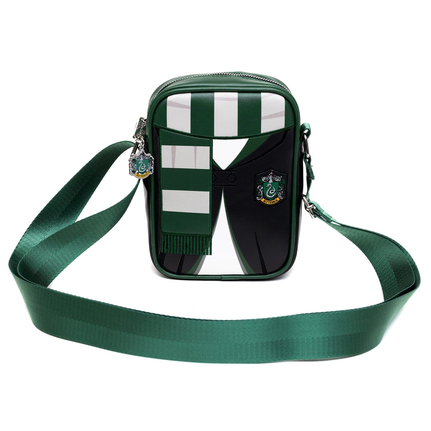 The Wizarding World of Harry Potter Bag, Cross Body, Harry Potter Hogwarts School Slytherin Uniform Embroidered, Vegan Leather - MEGA POP COMICS